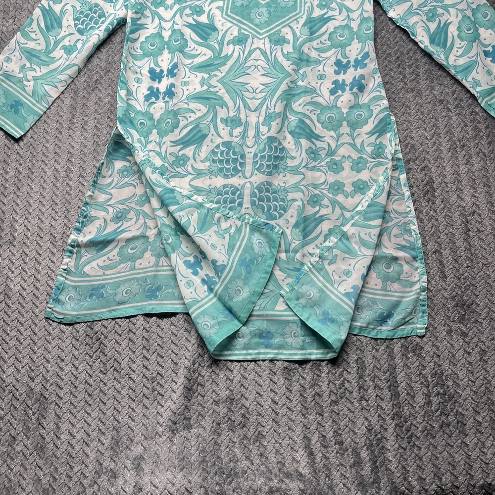 Raj Tunic Cover-Up Floral Printed Top‎ Size Small Swim Cotton Sheer Silky - Picture 4 of 11